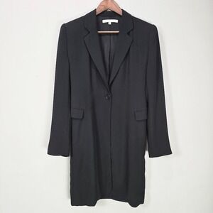 Max Studio Long Blazer Jacket S Notched Lapel Single Button Office Career‎